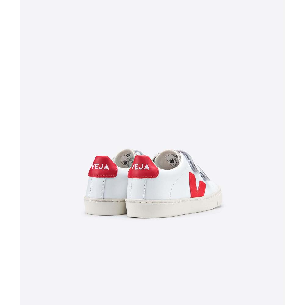 Veja ESPLAR LEATHER Sneakers Kinderen White/Red | BE 811ILH